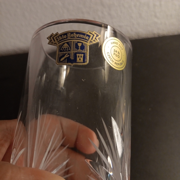 STUNNING NEW Bohemian Cut Crystal 7" Tall Tumbler Made in Czech Republic. - Picture 4 of 7